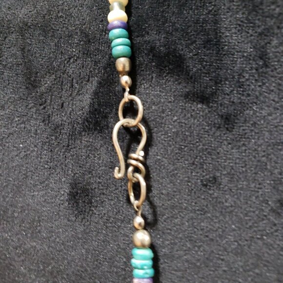 Womens Multi Stone & Turquoise Single Stand Fashion Jewellery Necklace - Picture 6 of 6